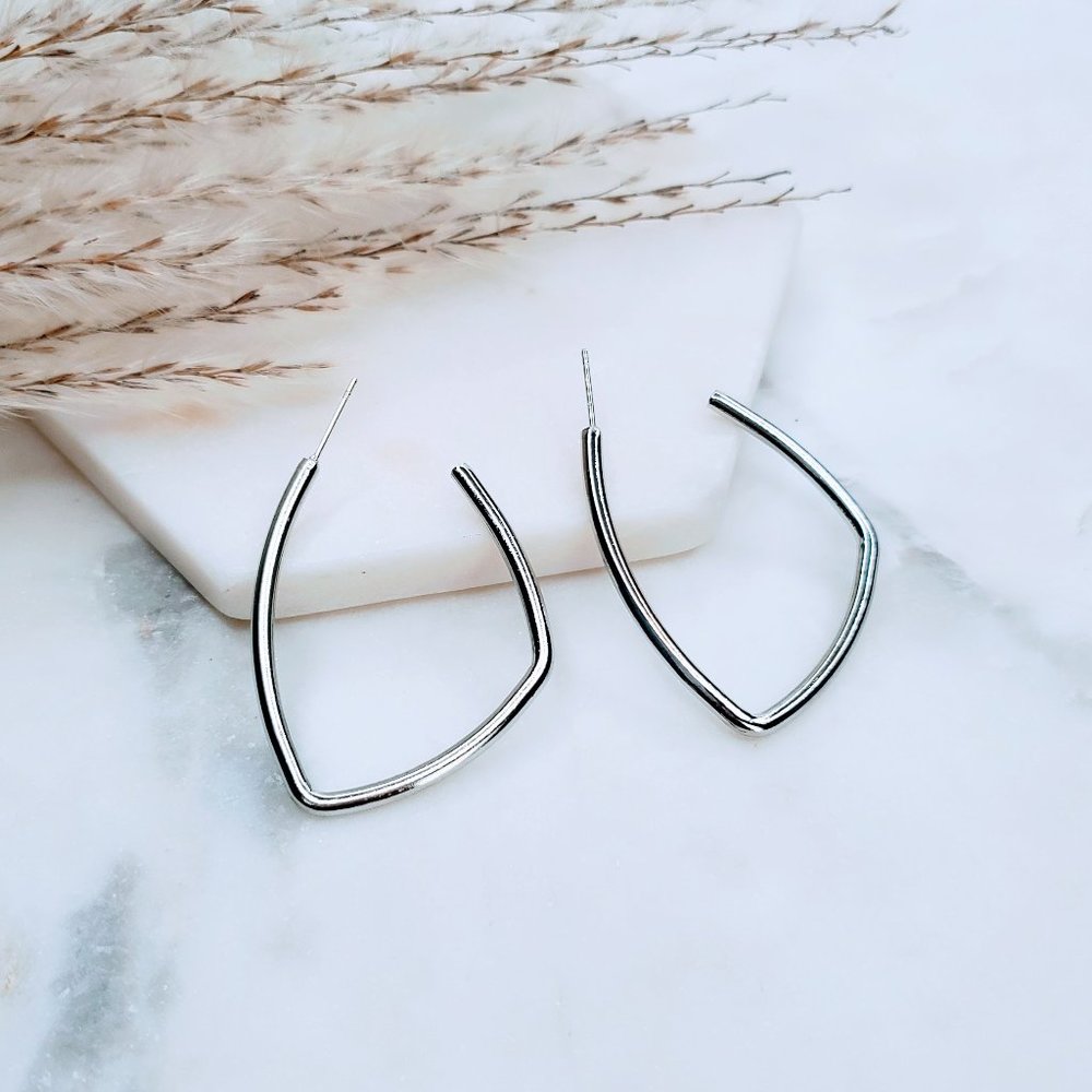 5 for $25 Geometric Half Hoop Statement Earrings - Picture 2 of 9